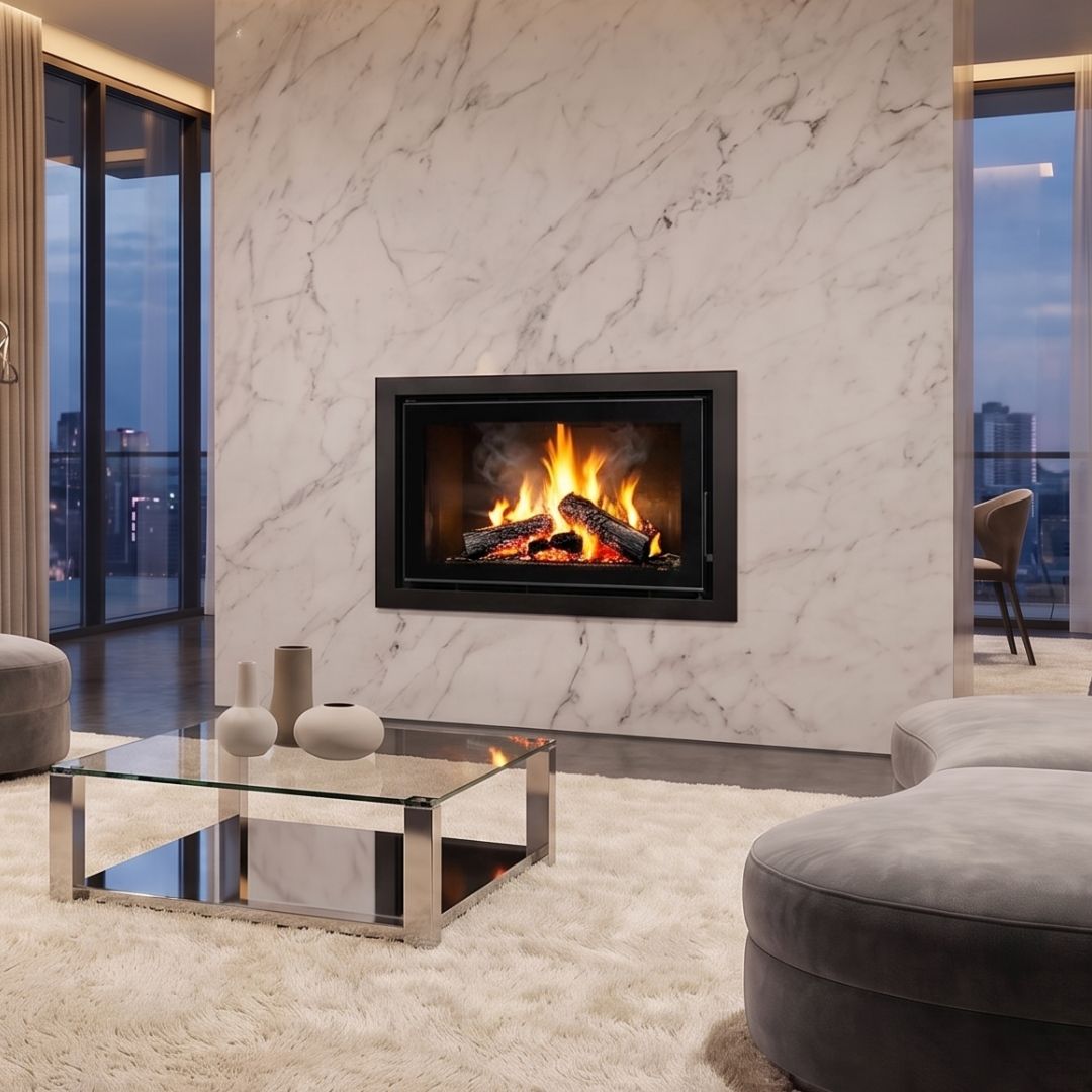 C&A Chama Cristal 98 Insert Wood Fireplace