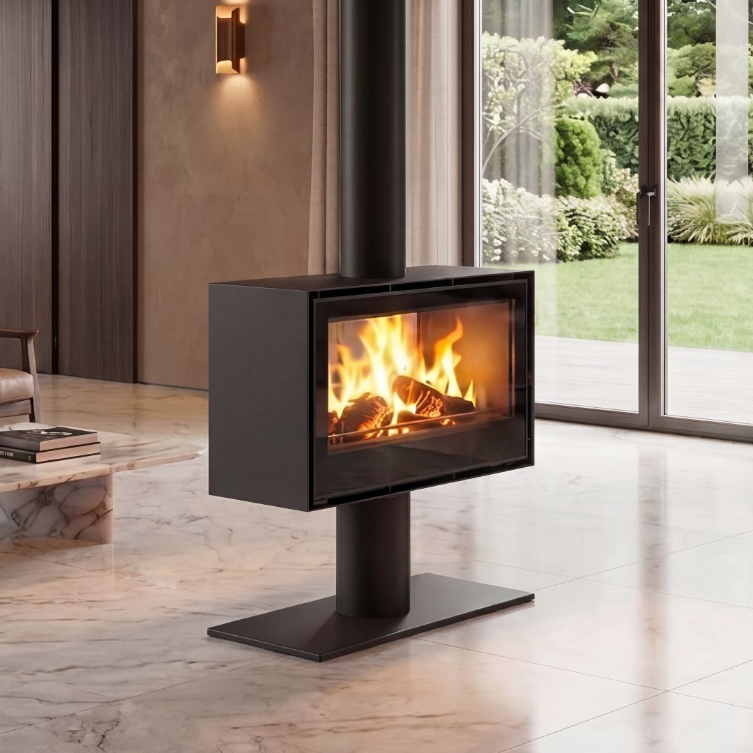C&A Chama Modular Cristal 98 D Wood Fireplace