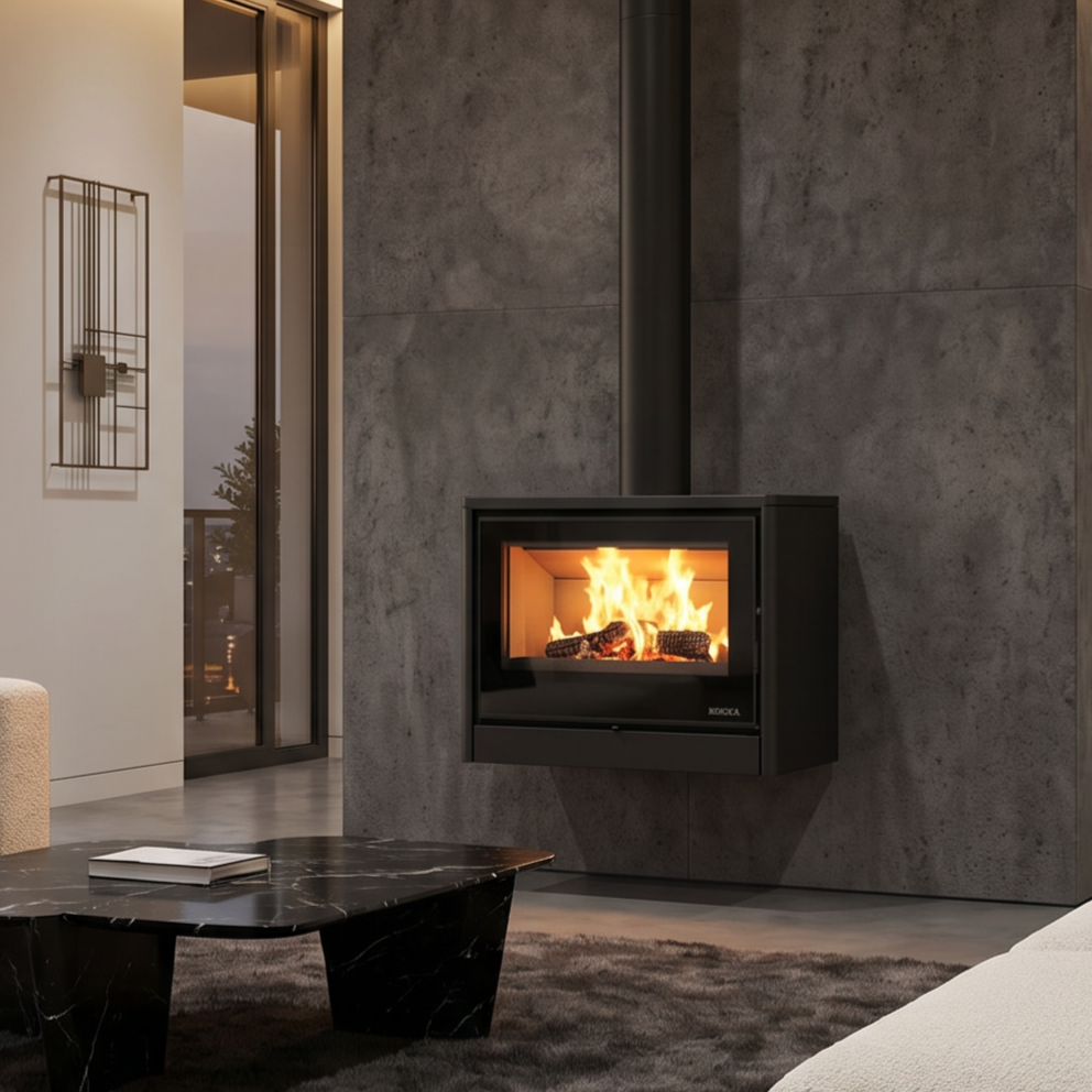 Bronpi Boreal E1000S Wood Fireplace With Wall Mount Kit