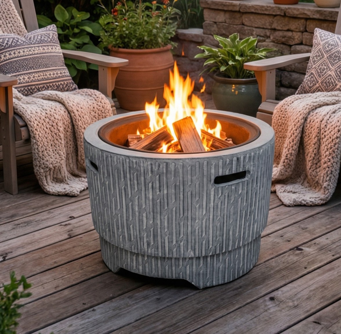 ADRA WOOD FIRE PIT WITH BBQ FUNCTION (LIGHTWEIGHT)