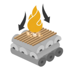 Upside down fire